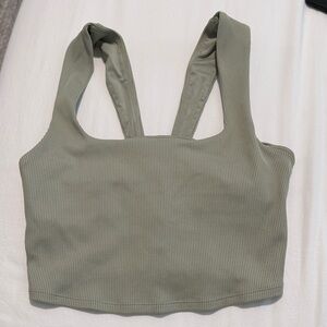 Alo Ribbed Sage Green Crop Top